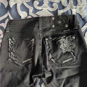 Miss Me Charcoal Embellished Skinny Jeans